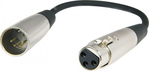 Hosa Technology DMX-106 5-Pin XLR (Male) to 3-Pin XLR (Female) Cable 6 Inches